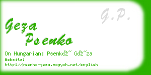 geza psenko business card